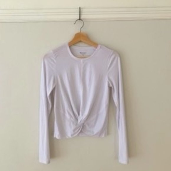 Athleta White Long Sleeve Twist Top - Picture 2 of 4